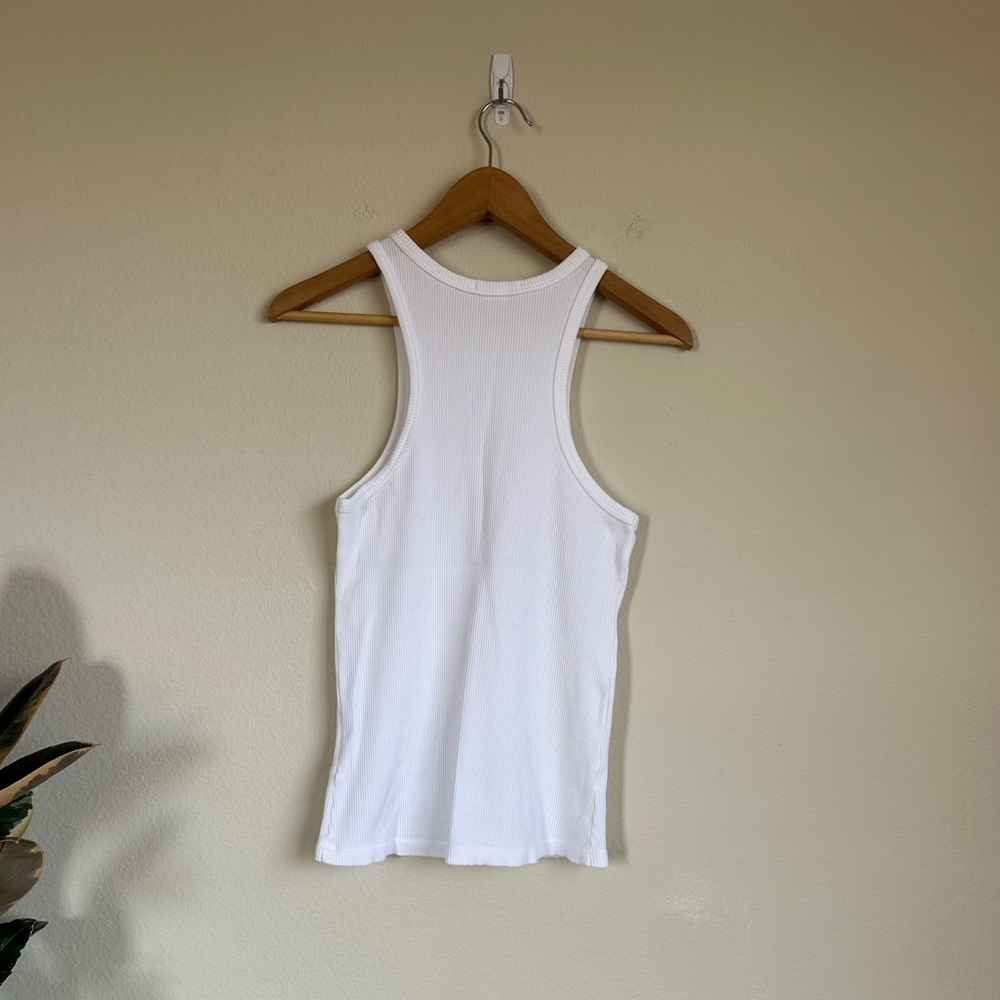 Agolde White Ribbed High Neck Tank - Picture 7 of 10